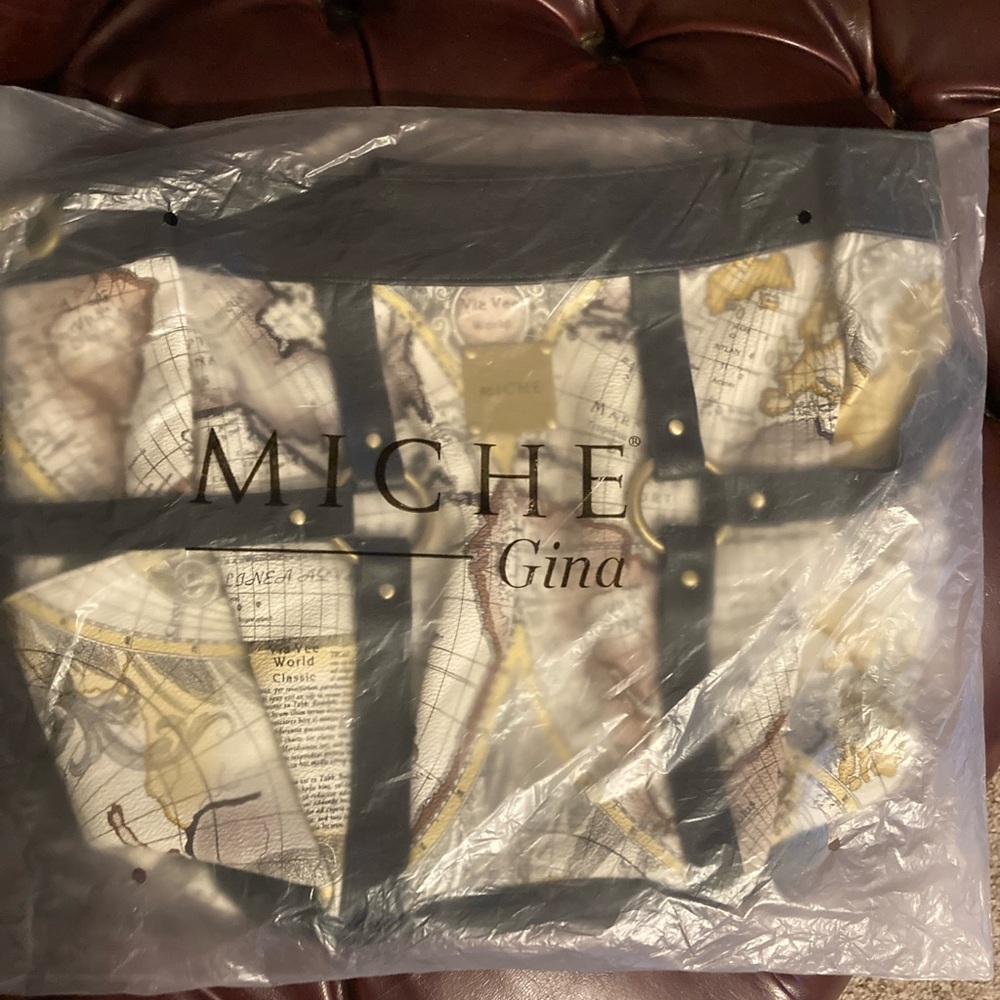 Miche World Map Tote Shell with Black Trim - Picture 2 of 2